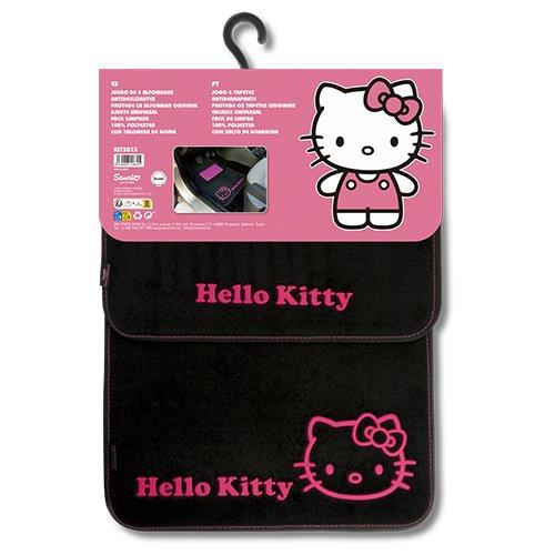 Hello Kitty Juego 4 Alfombras Coche Moqueta Negras Universales Antideslizantes KIT3013