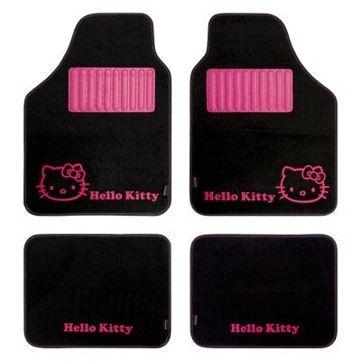 Hello Kitty Juego 4 Alfombras Coche Moqueta Negras Universales Antideslizantes KIT3013