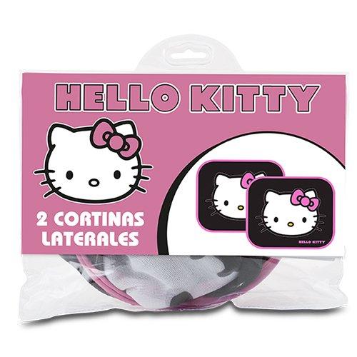 Hello Kitty KIT3014 - 2 Cortinillas Laterales Universales para Coche 44x36 cm, Poliéster, Protector Solar y Anticalor, Fácil Limpieza
