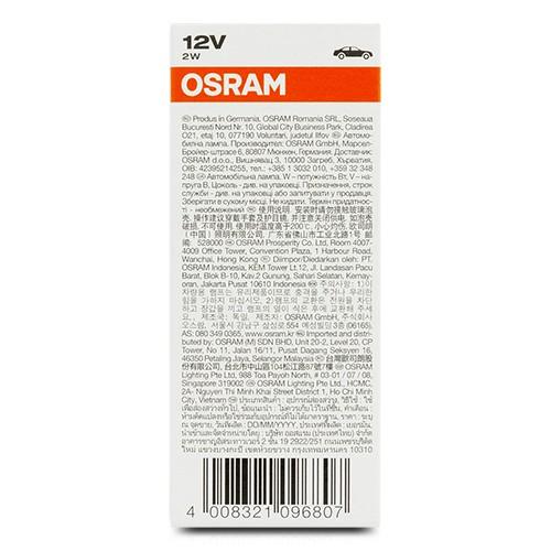 Osram 2722MF Bombilla Interior B8.5D 2W 12V Verde 10 Unidades