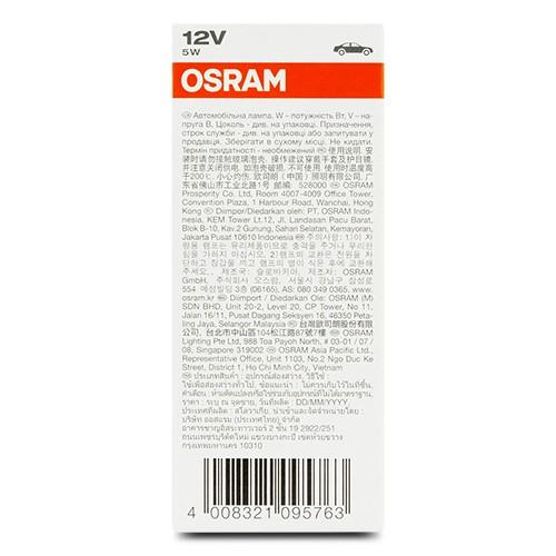 Osram 3860 Ba9S Bombilla 12V 5W | 10 Unidades Osram 3860 Ba9S Bombilla 12V 5W | 10 Unidades