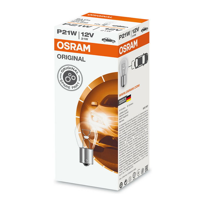 OSRAM 7506 BOMBILLA DE FRENO INTERMITENTE 21W 12V BA15S P21W HALÓGENA DE LUZ BLANCA