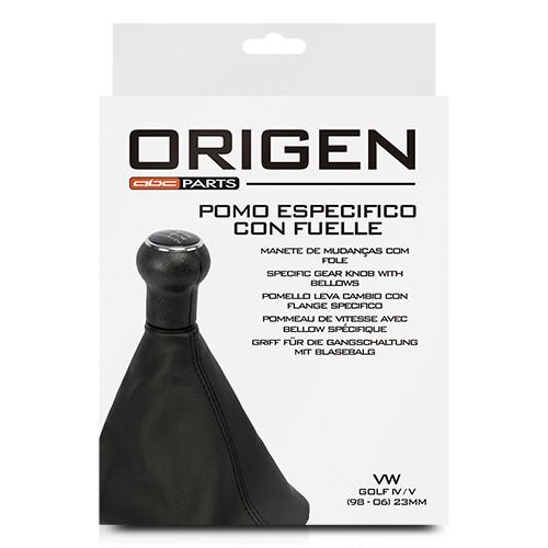 VW Golf IV-V 98-2006 POM40102 Pomo con Fuelle Palanca de Cambio 23 mm 5-6 Velocidades Recambio Simil Piel