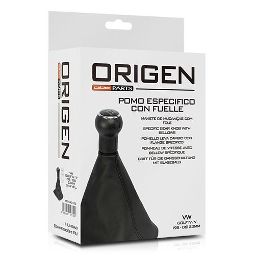 VW Golf IV-V 98-2006 POM40102 Pomo con Fuelle Palanca de Cambio 23 mm 5-6 Velocidades Recambio Simil Piel