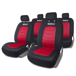 Sparco SPC1019RS Juego Fundas S-Line Rojo para Coche Universales 100% Polyester Lavables