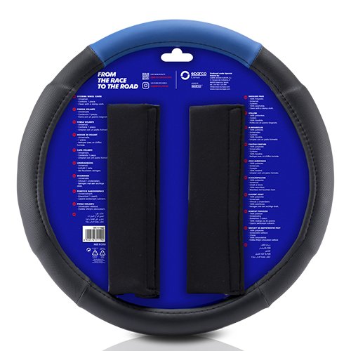 Sparco Funda de Volante y Almohadillas Negro/Azul CS10