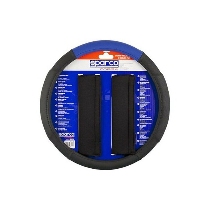 Sparco Funda Volante + Almohadilla N-Az Negro-Azul SPC1111KAZ