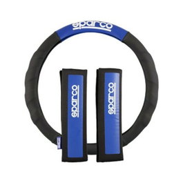 Abc Funda de Volante y Almohadillas Sparco Negro/Azul CS10