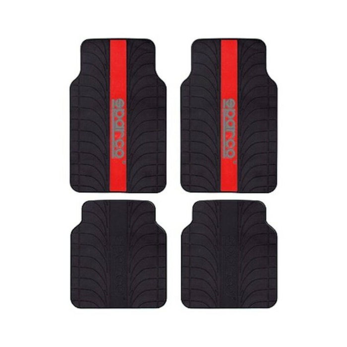 SPARCO SPC1913RS Alfombra de Coche PVC-Latex 4 Piezas con Franja Roja, Diseño Deportivo y Ajuste Universal. Fácil Limpieza. SPARCO SPC1913RS Alfombra de Coche PVC-Latex 4 Piezas con Franja Roja, Diseño Deportivo y Ajuste Universal. Fácil Limpieza.