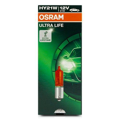 OSRAM 64137L HY21W Bombilla 21W 12V BAW9S para Aplicaciones Automotrices, Faros y Luces de Señalización - OS64137ULT