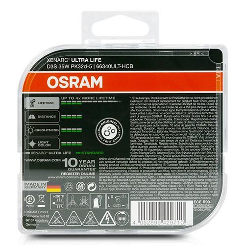 OSRAM OS66340ULT-HCB Bombilla Xenon D3S 35W Pack 2 Ultra Life