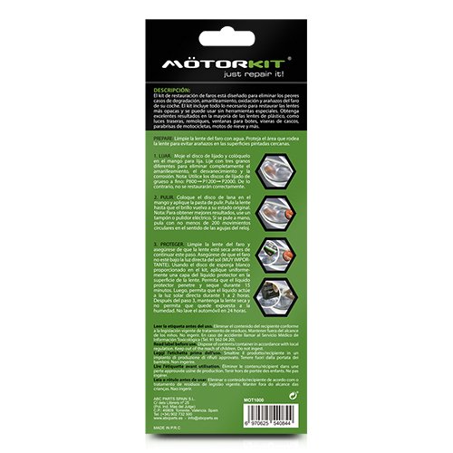 Abc Kit Restaurador de Faros Motorkit CS6