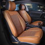 Abc ORG80121 Funda de Respaldo para Asiento Color Camel, Material Polyester y PVC Foam 6 mm, Ajuste Universal y Compatible con Airbag, 3 Piezas
