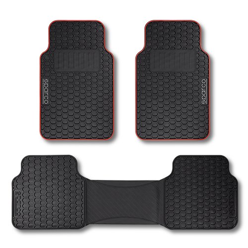 Abc Alfombra F500 Negro/Rojo PVC 3 Piezas CS4