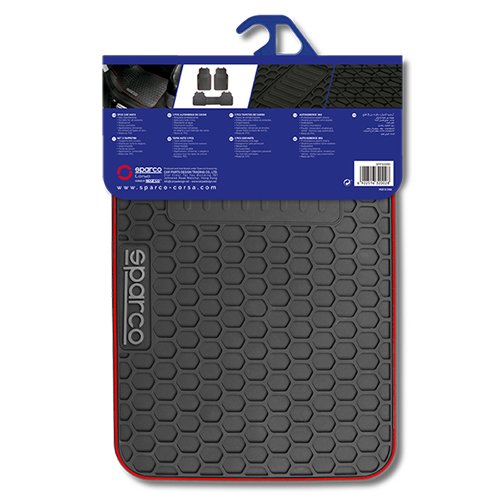 Abc Alfombra F500 Negro/Rojo PVC 3 Piezas CS4