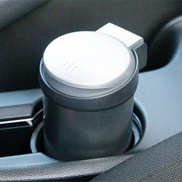 Abc Cenicero LED con Pilas, Cromado, Funciona en Interior y Exterior, Diseño Moderno y con Iluminación - INT40119