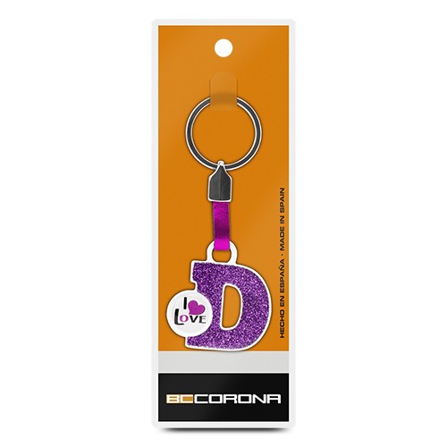 Abc LLA01004 Llavero Letra "D" Rosa, Accesorio Personalizado para Llaves, Stock Limitado