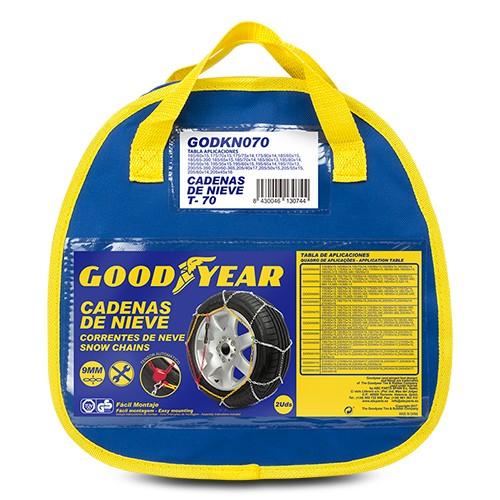 Abc GODKN070 Cadenas de Nieve Metálicas, 9 mm, Talla T70, Tensor Automático, para Neumáticos 13 a 17 Pulgadas, Instalación Rápida