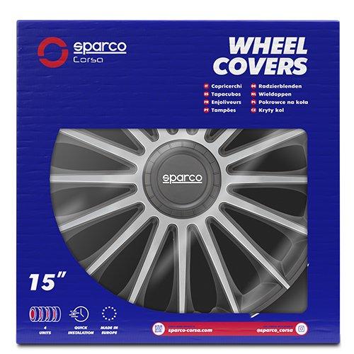 Sparco Tapacubos Torino 15" Negro-Plata Cs5 SPC1593BKSV