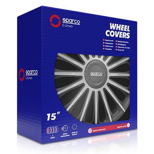 Sparco Tapacubos Torino 15" Negro-Plata Cs5 SPC1593BKSV
