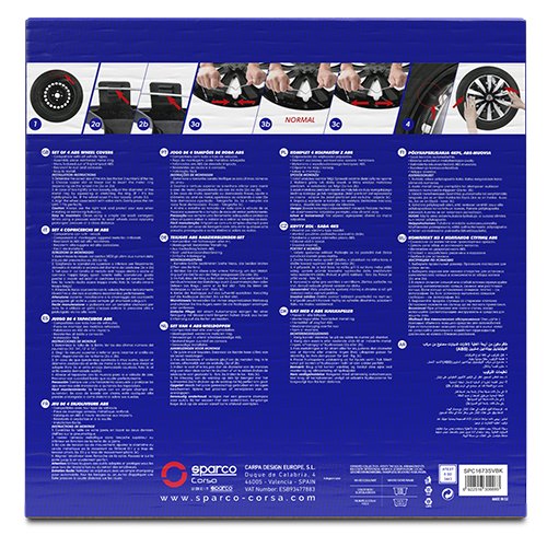 Sparco Tapacubos Sicilia Bicolor 16" Plata-Negro Cs5 SPC1673SVBK 4 Unidades