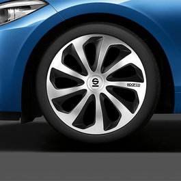 Sparco Tapacubos Sicilia Bicolor 16" Plata-Negro Cs5 SPC1673SVBK 4 Unidades