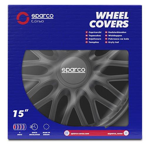 SPC Tapacubos Roma Negro 15" SPC1596BK - Juego de 4 Unidades - ABS de Alto Impacto - Diseño Deportivo - Compatible con Todo Tipo de Vehículos SPC Tapacubos Roma Negro 15" SPC1596BK - Juego de 4 Unidades - ABS de Alto Impacto - Diseño Deportivo - Compatible con Todo Tipo de Vehículos