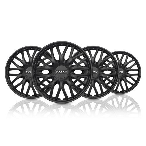 SPC Tapacubos Roma Negro 15" SPC1596BK - Juego de 4 Unidades - ABS de Alto Impacto - Diseño Deportivo - Compatible con Todo Tipo de Vehículos SPC Tapacubos Roma Negro 15" SPC1596BK - Juego de 4 Unidades - ABS de Alto Impacto - Diseño Deportivo - Compatible con Todo Tipo de Vehículos