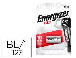 Energizer Pila de Litio CR123 3V 1500 mAh para Cámara
