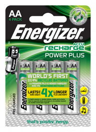 Energizer E300626700 Blister 4 Pilas Recargables Power Plus Potencia 2000 Mah Tipo HR6