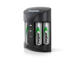 Energizer Cargador Recargable Recharge Pro para 4 Pilas AA/AAA 2000mAh con Indicador Luz/Sonido, Detección Defectuosas y Seguridad