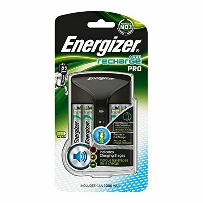 Energizer Cargador Pro con 4 pilas AA 2000 mAh