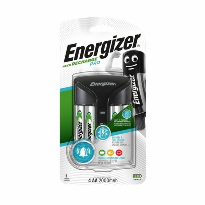 Energizer Cargador Pro con 4 pilas AA 2000 mAh