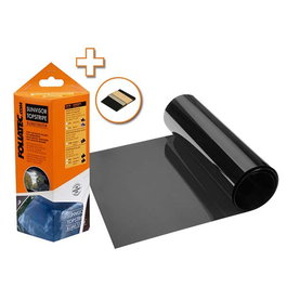 Foliatec FO17205 Tira Parasol Topstripe Reflex Antideslumbramiento Deep Negra, 15 x 152 cm, Filtro UV, Reducción de Calor y Mejora de Privacidad para Cristales