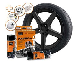 Foliatec Kit De Goma Líquida Negra Brillante 2 X 400 ml FO2035 para Llantas - Acabado Removible y Resistente