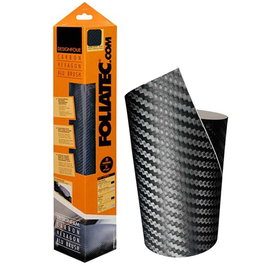 Foliatec FO3160 Vinilo Decorativo Autoadhesivo Cockpit Design Ultra Carbon Negro-Structured para Interior Coche, 50 x 50 cm
