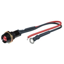 Foliatec FO33154 Luz LED de Control Negro Fire Rojo, 1 Pieza Ø 10 mm, 12V, para Personalización de Vehículo