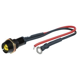 Foliatec FO33156 Luz LED de Control para Coche, 1 Pieza, Color Negro y Amarillo, Diámetro 10 mm, 12V, Instalación Sencilla, para Personalización del Vehículo