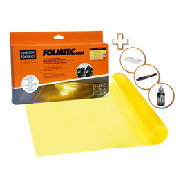Foliatec FO34130 Película de Plástico Autoadhesiva Tintada Amarillo para Ventanas, 30 x 100 cm, Mejora Privacidad, Reduce Calor y Filtra Rayos UV