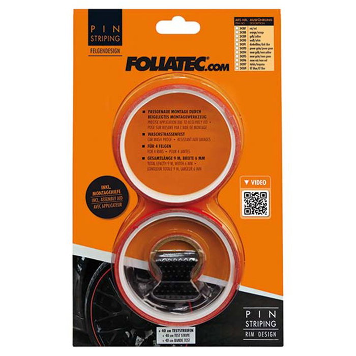 Foliatec Pinstriping para llanta Rojo 8,6 m x 6 mm Foliatec Pinstriping para llanta Rojo 8,6 m x 6 mm