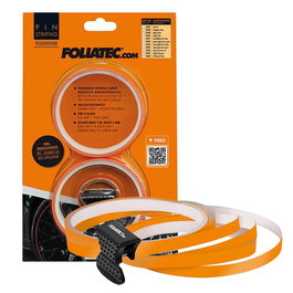 Foliatec FO34388 Pinstriping Decorativo para Llantas, Color Naranja, 8.6 m x 6 mm, Vinilo de PVC Resistente al Lavado y la Intemperie