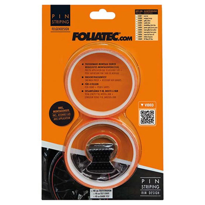 Foliatec Pinstriping para Llanta Naranja 8,6 m x 6 mm