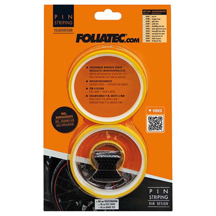 Foliatec Pinstriping para llanta Amarillo 8,6 m x 6 mm