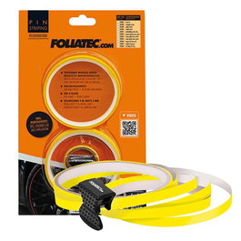 Foliatec FO34389 Cinta para Llantas Pinstriping Amarillo 8,6 m x 6 mm - PVC Resistente