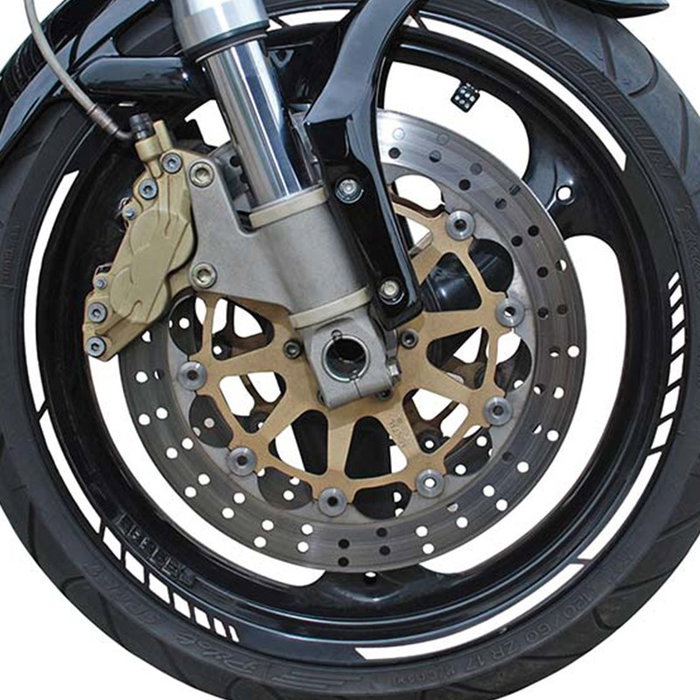 Foliatec FO34442 Cinta Pinstriping Racing Blanco 14 Bandas de 7 mm x 41 cm con Espaciador para Personalización de Coches y Llantas