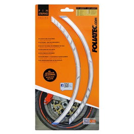 Foliatec FO34442 Cinta Pinstriping Racing Blanco 14 Bandas de 7 mm x 41 cm con Espaciador para Personalización de Coches y Llantas