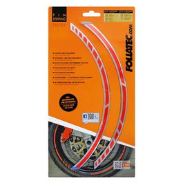 Foliatec FO34446 Vinilo Pinstriping Racing Neon Rojo 14 Bandas 7 mm x 41 cm - Autoadhesivo para Carrocería, Llantas y Lunas