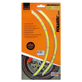 Foliatec FO34447 Pinstriping Racing Neon Amarillo - 14 Bandas Decorativas Autoadhesivas de PVC, 7 mm x 41 cm, Incluye Espaciador, para Personalizar Carrocería y Llantas