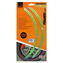 Foliatec FO34448 Cinta Pinstriping Racing Neón Verde 14 Bandas de 7 mm x 41 cm con Espaciador para Personalizar Carrocería y Llantas