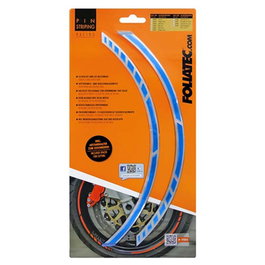 Foliatec FO34450 Pinstriping Racing GT Azul - 14 Bandas Adhesivas de 7 mm x 41 cm con Espaciador para Personalización de Carrocería y Llantas
